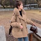 Fluffy Double Breasted Coat