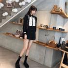 Court Style Long-sleeved Shirt Black - One Size