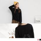Bow Accent Back Long Sleeve Top