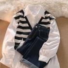 Mock Two-piece Shirt / Straight Leg Jeans