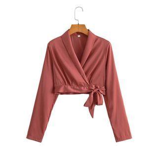Tie-front Crop Shirt
