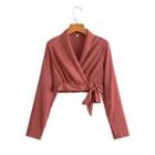 Tie-front Crop Shirt