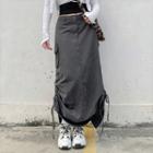 Low-waist Ruched Midi Skirt