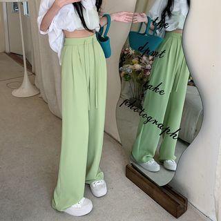 High-waist Drawstring Shift Pants