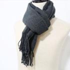 Fringe-trim Cotton Scarf