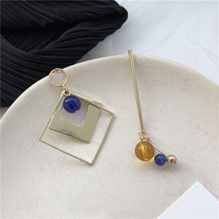 Non-matching Geometry Drop Earring 1 Pair - Earrings - One Size