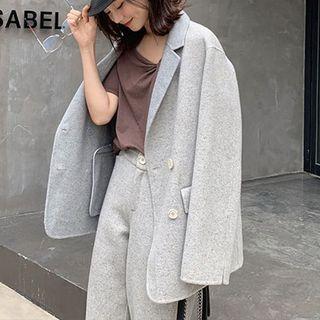 Double-breasted Contrast Lining Blazer