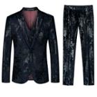 Set: Floral Blazer + Dress Pants + Vest
