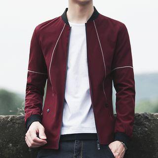 Zipper Stand Collar Light Jacket