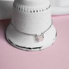 925 Sterling Silver Cat Bead Bracelet Silver & Pink - One Size