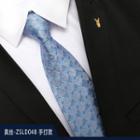 Genuine Silk Patterned Neck Tie Zsld048 - Blue - One Size