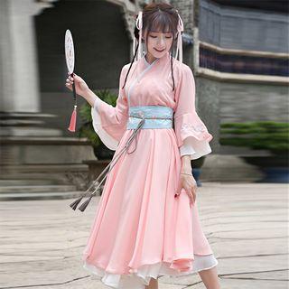 3/4-sleeve Hanfu Midi Dress