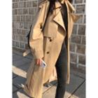 Flap-detail Trench Coat With Sash