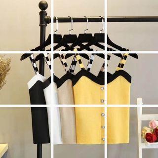 Two Tone Button-up Camisole Top