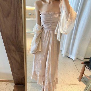 Strapless A-line Dress / Chiffon Jacket