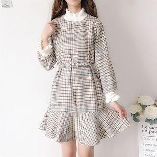 Long-sleeve Plaid Minidress