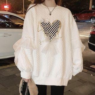 Embellished Frill Trim Sweatshirt