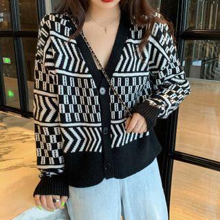 Patterned Cardigan / Wide-leg Pants