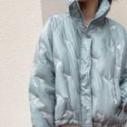Elephant Print Padded Zip Jacket
