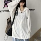 Heart Embroidery Hooded Jacket