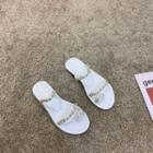 Chain Toe-loop Flat Slide Sandals