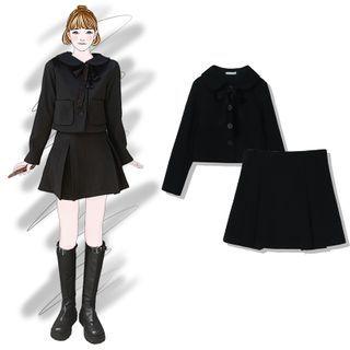 Plain Cardigan / Mini Skirt
