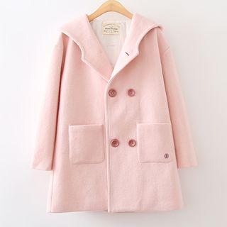 Embroidered Animal Ear Hooded Coat