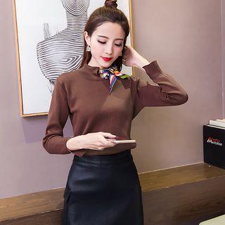 Slim-fit Scarf-accent Sweater