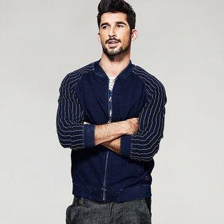 Striped Raglan Zip Jacket