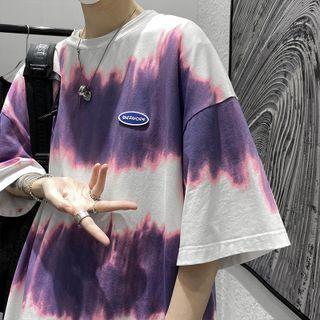 Round Neck Tie-dyed Short Sleeve T-shirt
