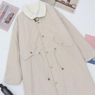 Drawstring-cuff Midi Coat