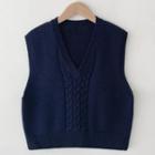 Sweater Vest Navy Blue - One Size