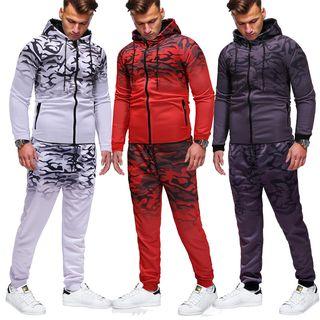 Set: Camouflage Hooded Zip Jacket + Sweatpants