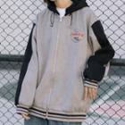 Letter Embroidered Two-tone Hooded Jacket