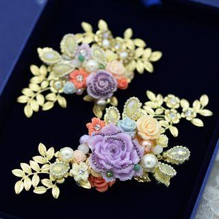 Bridal Flower Accent Hair Clip