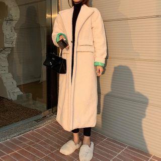 Fleece Long Coat White - One Size