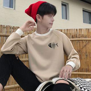 Fishbone Print Sweatshirt