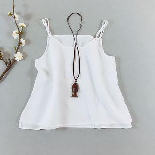 Plain Strappy Crinkled Top