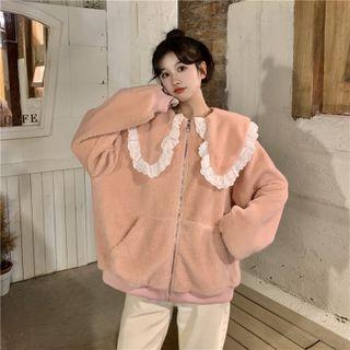 Peter Pan Collar Fleece Lined Jacket