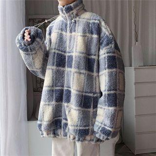 Checked Fleece Zip Jacket