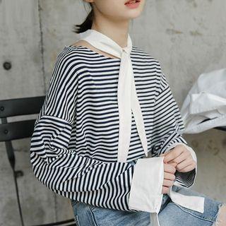 Long-sleeve Striped Top As Shown In Figure - One Size