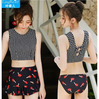 Set: Print Tankini + Cover-up Shorts