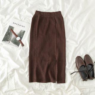 Slit-hem Knitted Skirt