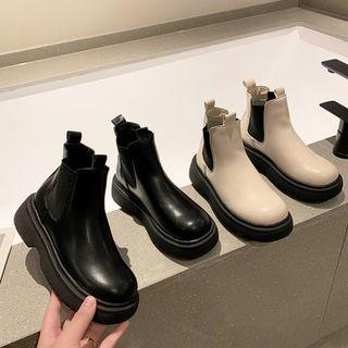 Plain Platform Ankle Chelsea Boots