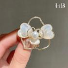 Flower Faux Pearl Brooch 1 Pc - Flower Faux Pearl Brooch - Gold - One Size