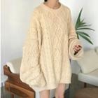 Cable Knit Chunky Sweater Almond - One Size