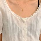 Cross Pendant Chain Necklace Gold - One Size
