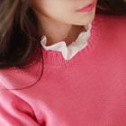 Round-neck Pastel-color Sweater