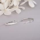 925 Sterling Silver Rhinestone Curve Earring 1 Pair - Es1108 - Platinum - One Size