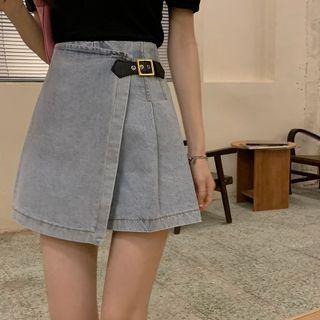 High-waist Denim Mini Dress